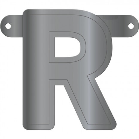 slingerletter R 12,5 x 11 cm karton zilver