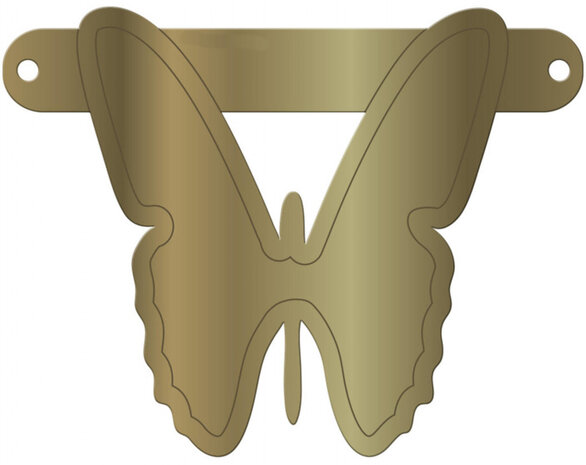 banner vlinder 12,5 x 11 cm karton goud