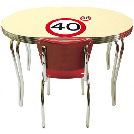 feestdecoratieset Verkeersbord 40 rood/wit 8-delig
