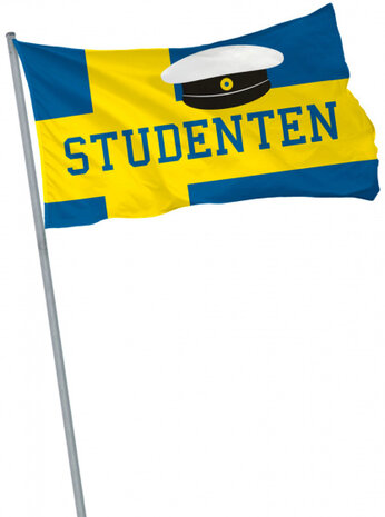 vlag Studentenfeest 90 x 60 cm polyester geel/blauw