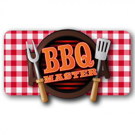 deurbord BBQ Master 47 x 27 cm karton rood/wit