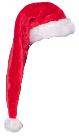 kerstmuts XL 30 cm polyester rood/wit