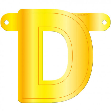 banner letter D 12,5 x 11 cm karton geel