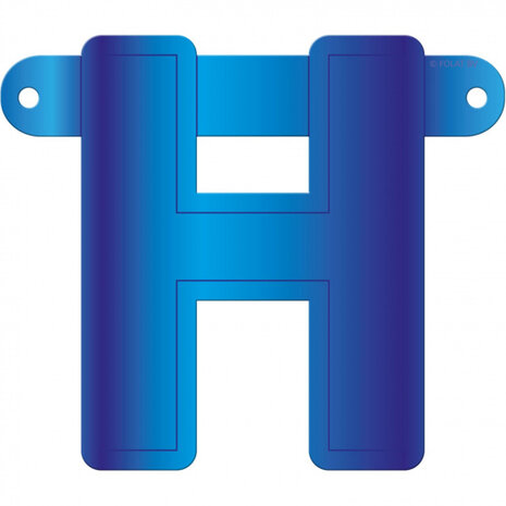 slingerletter H 12,5 x 11 cm karton blauw