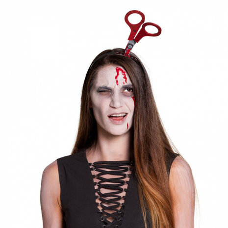 diadeem Schaar 39 x 26 cm rood/zilver