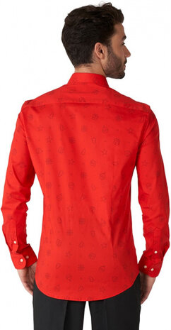 overhemd Christmas heren polyester rood mt XXL