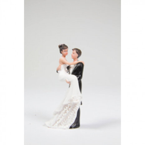 trouwfiguur 10 cm zwart/wit