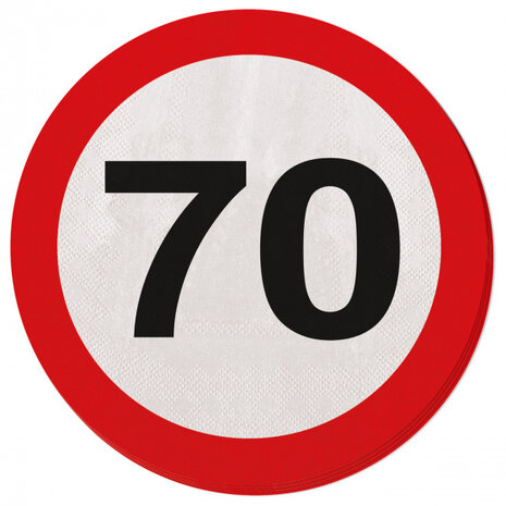 servetten Verkeersbord 70 33 cm papier rood/wit 20 stuks
