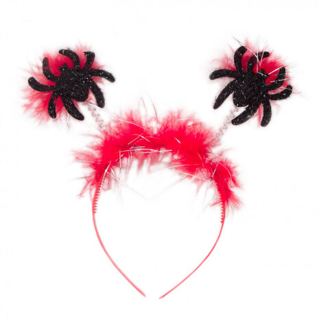 tiara met spin rood/zwart one-size