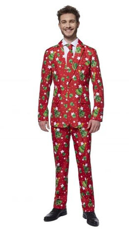 verkleedpak Trees Stars heren rood polyester mt XXL