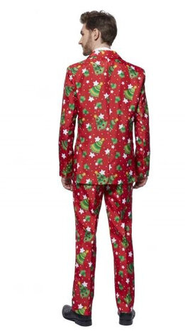 verkleedpak Trees Stars heren rood polyester mt XXL