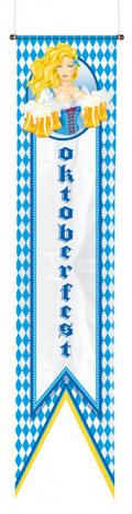 banner Oktoberfest 40 x 180 cm polyester blauw/wit