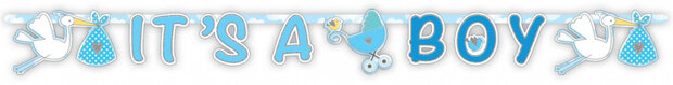 letterslinger geboorte jongen 1 meter papier blauw