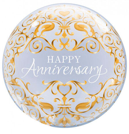 ballon Happy Anniversary Bubbles 56 cm latex goud