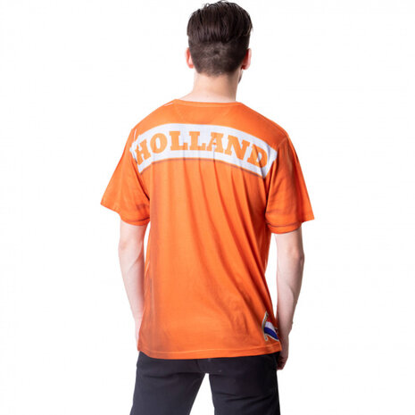 T-shirt Hollandse leeuw heren polyester oranje maat M/L