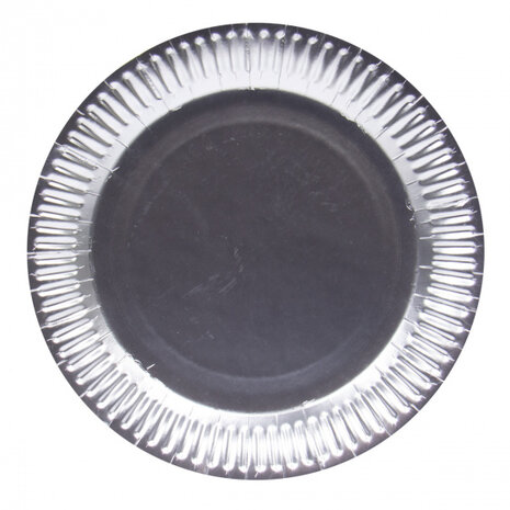 borden metallic 23 cm karton zilver 8 stuks