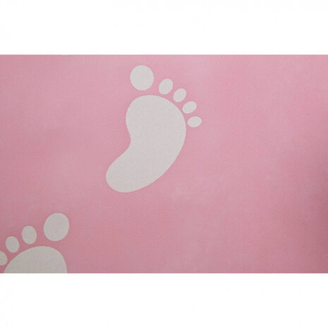 loper 250 x 50 cm polyester roze/wit