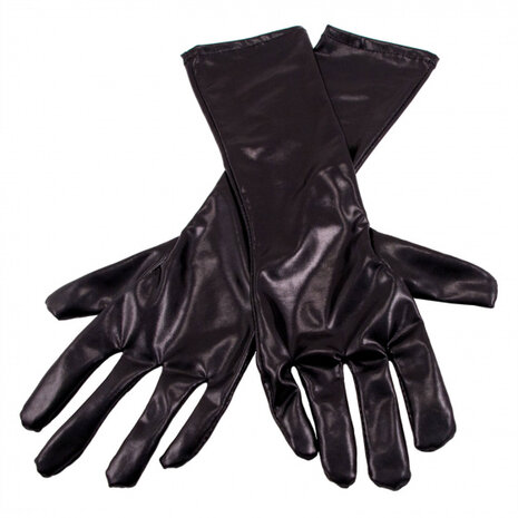 handschoenen Metallic 40 cm polyester zwart one-size