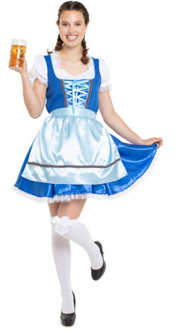 dirndl oktoberfest dames polyester blauw maat XXL