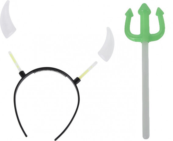 accessoireset glow-in-the-dark groen 3-delig