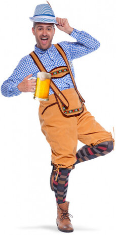 lederhozen Oktoberfest heren polyester bruin M/L
