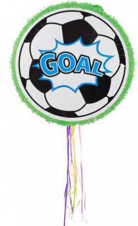 pi&ntilde;ata voetbal jongens 48 cm karton zwart/wit/groen