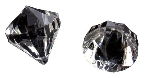 tafeldecoratie diamanten 3 cm acryl transparant 2 stuks