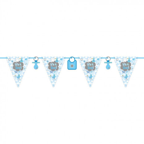 slinger it&#039;s a boy papier 6 meter blauw