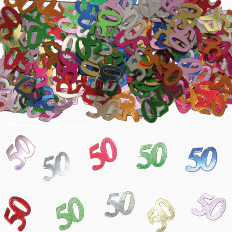 tafeldecoratie confetti 50 jaar 1 x 1 cm