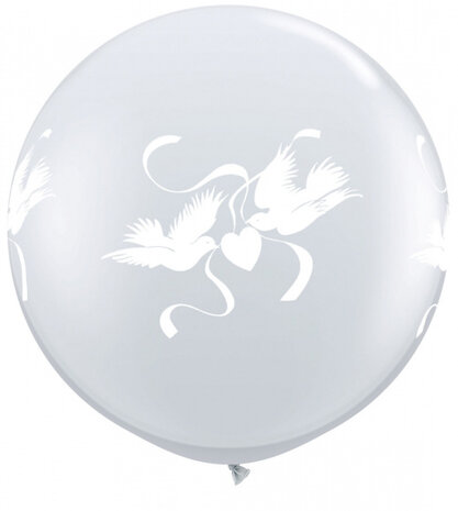 ballonnen Duiven 90 cm latex wit 2-delig