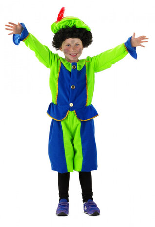 pietenpak junior polyester blauw/groen maat 98-116