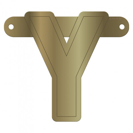 slingerletter &#039;Y&#039; 12,5 x 11 cm karton goud
