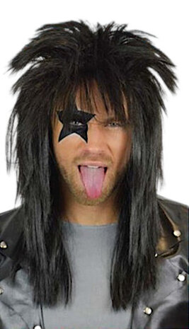 pruik Punk synthetisch zwart