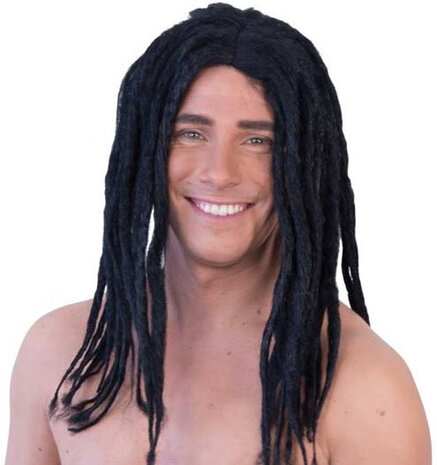 pruik Dreadlock heren synthetisch zwart