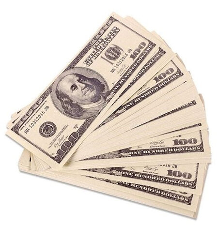 nepgeld honderd dollar papier grijs 100 briefjes
