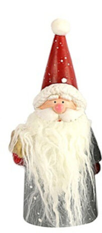 kerstmanbeeld Saami 18,5 cm keramiek rood/wit