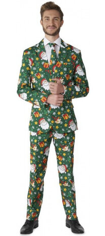 verkleedpak Santa Elves heren polyester groen mt 46