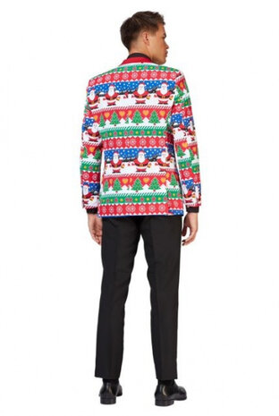 verkleedblazer Snazzy Santa heren polyester rood mt 60