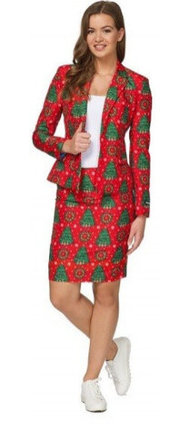 verkleedrok Tropical dames polyester rood maat M