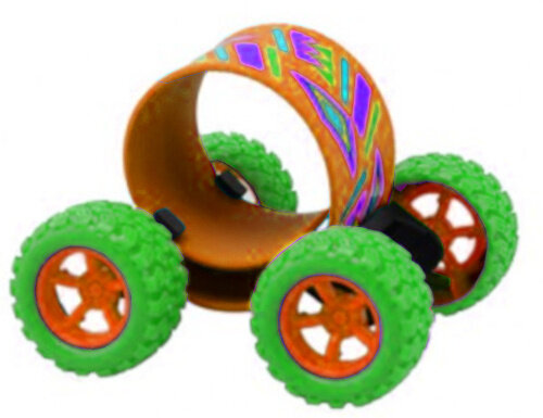 klaparmband skateboard junior 9 cm groen/oranje