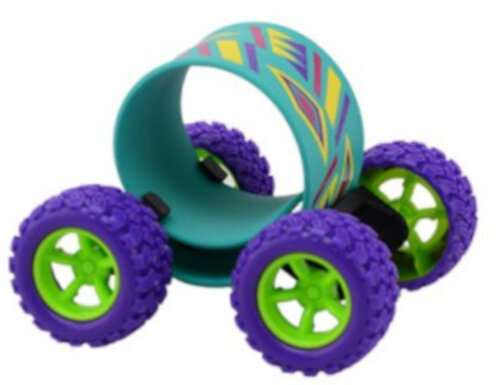 klaparmband skateboard junior 9 cm paars/blauw