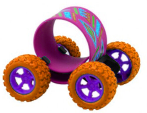 klaparmband skateboard junior 9 cm oranje/roze
