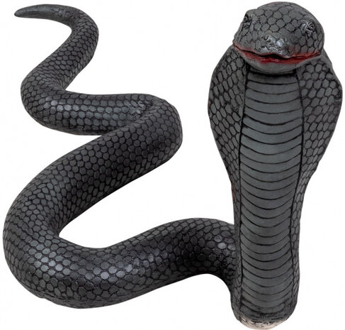 decoratiebeeld Cobra 65 cm latex/polyester zwart