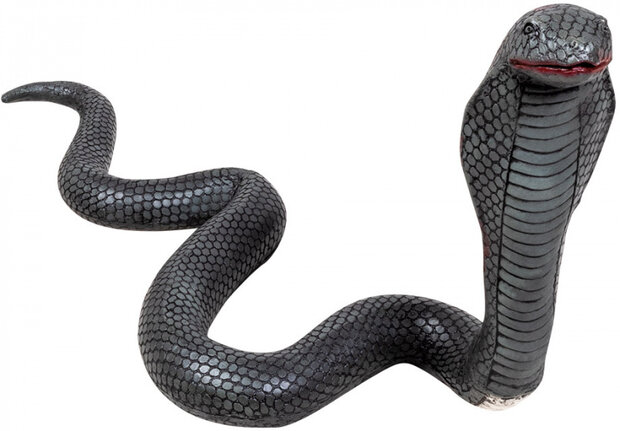 decoratiebeeld Cobra 65 cm latex/polyester zwart
