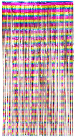 deurgordijn regenboog 2 meter folie metallic