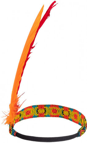 hoofdtooi &amp; bijl Wilde westen 33 cm veren