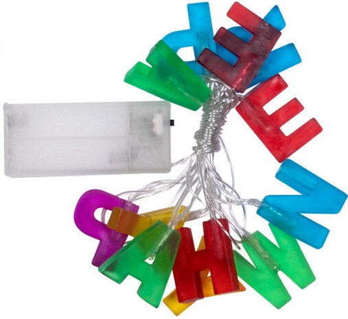lichtsnoer Happy New Year 160 cm PVC 12 leds