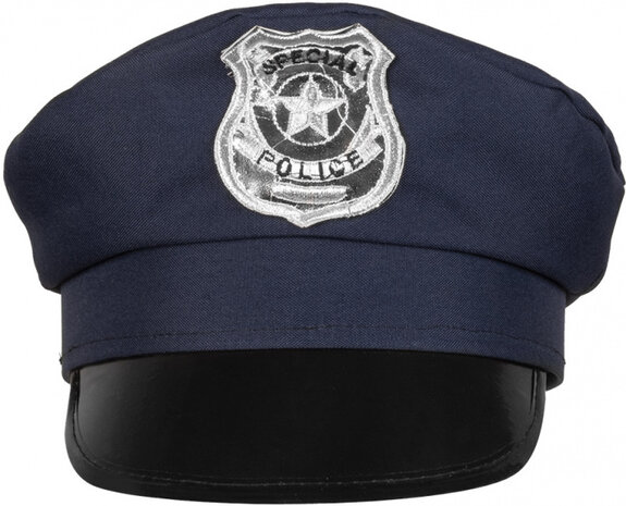Politieset volwassen blauw/zwart 4-delig