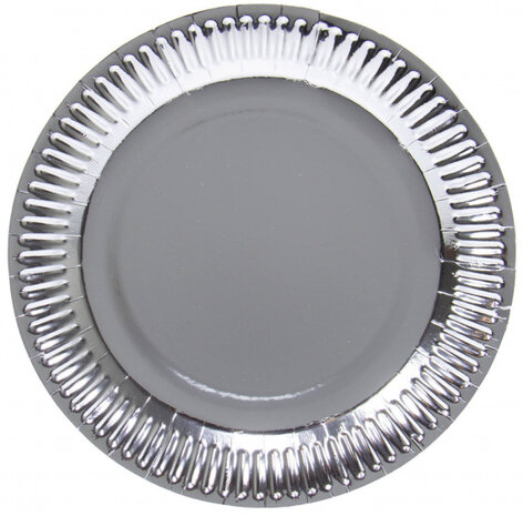 borden Metallic 23 cm papier zilver 8-delig