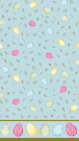 tafellaken Pastel Eggs 138 x 220 cm papier blauw